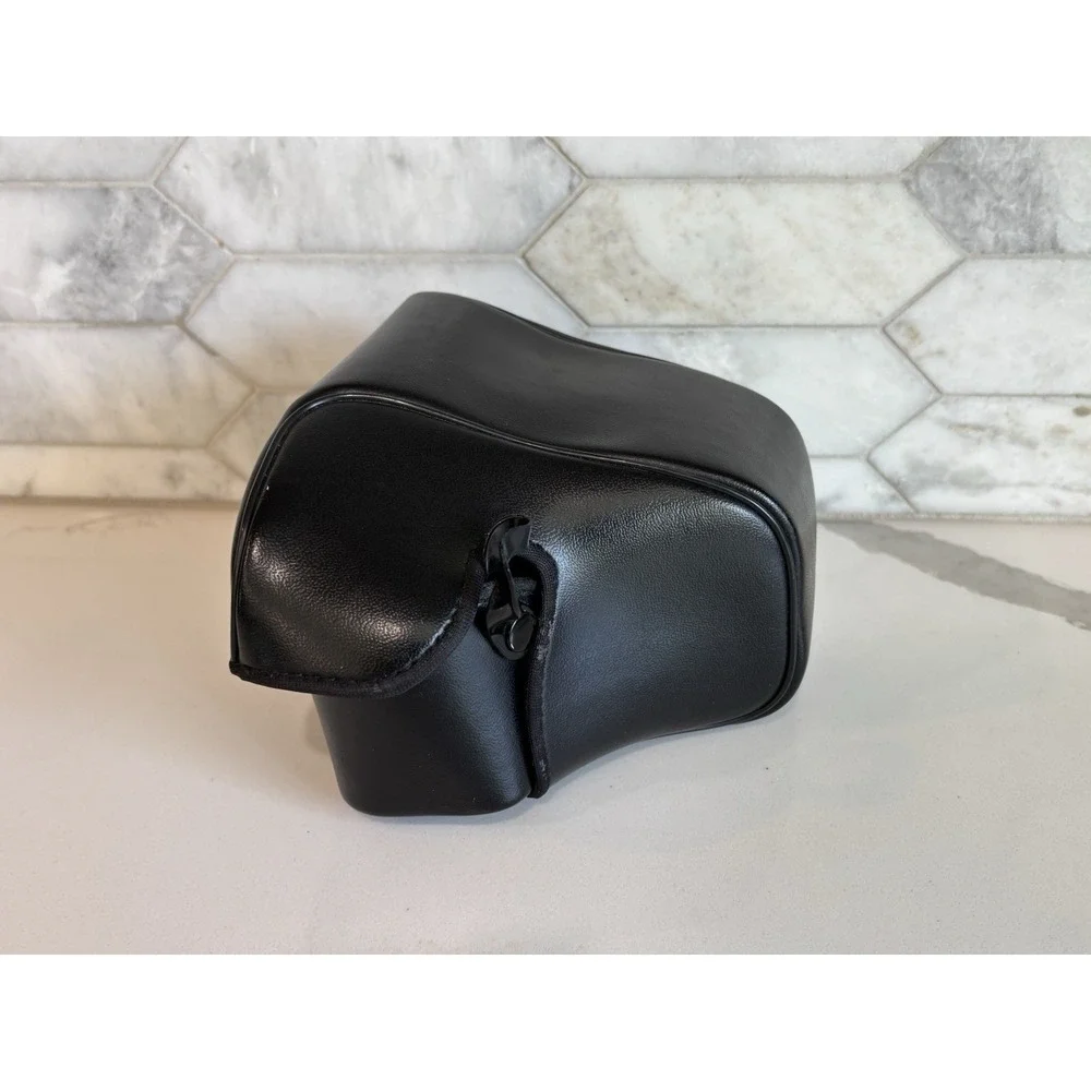 Black Faux Leather Ever-Ready 35mm SLR Camera Case - Vintage Korea